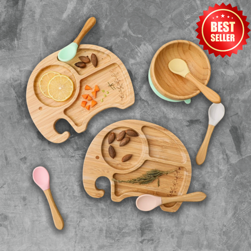 Elephantastic Suction Plate, Bowl and Utensil Set