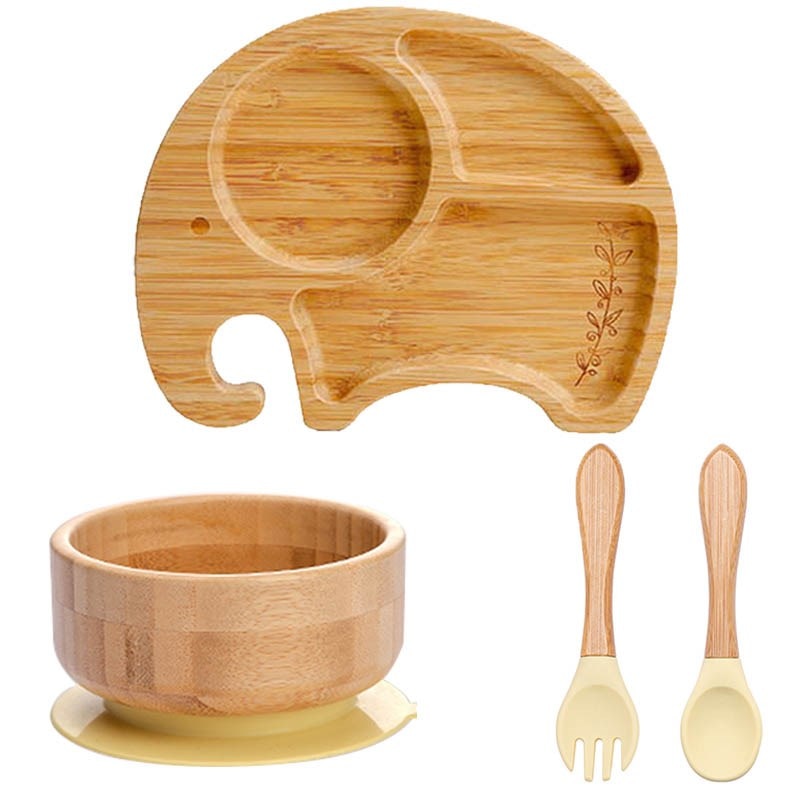 Elephantastic Suction Plate, Bowl and Utensil Set