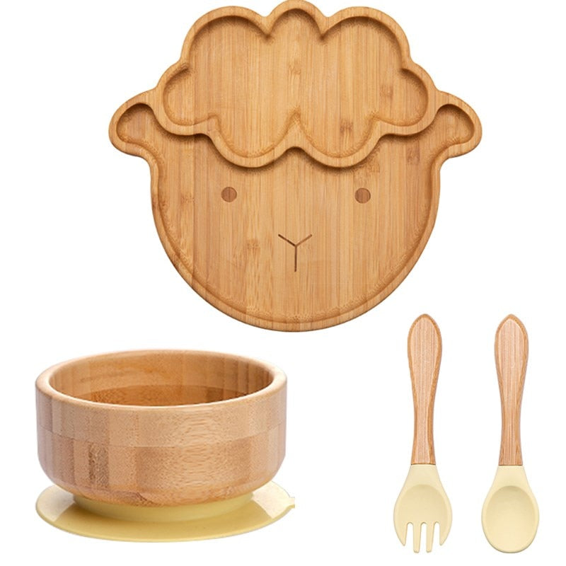 Sheepishly Suction Plate, Bowl and Utensil Set