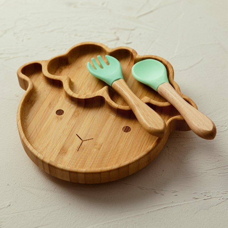 Sheepishly Suction Plate, Bowl and Utensil Set